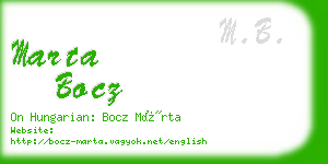 marta bocz business card